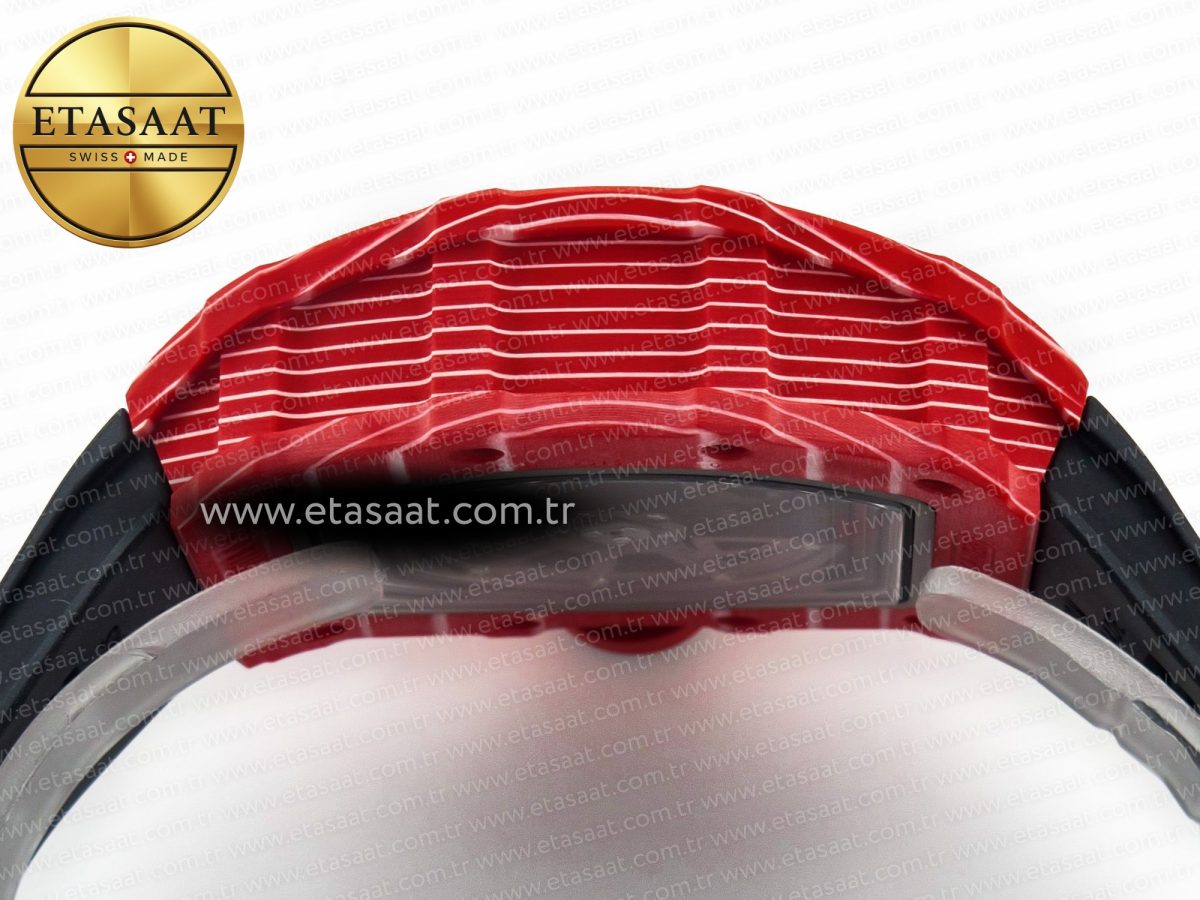 Richard Mille RM035 Red Carbon SONIC Best Edition Skeleton Dial on Black Rubber Strap Clone RMUL2 V2 - Görsel 14