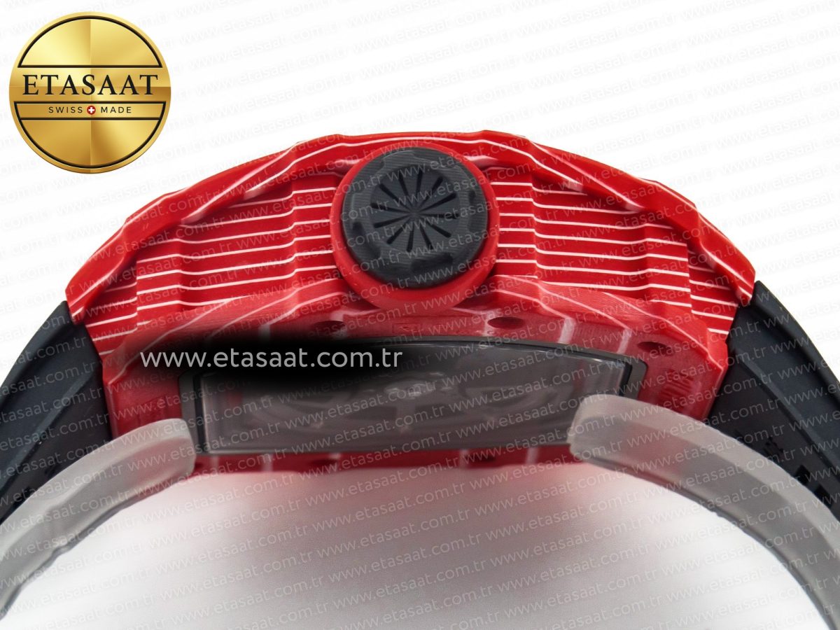 Richard Mille RM035 Red Carbon SONIC Best Edition Skeleton Dial on Black Rubber Strap Clone RMUL2 V2 - Görsel 15