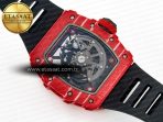 Richard Mille RM035 Red Carbon SONIC Best Edition Skeleton Dial on Black Rubber Strap Clone RMUL2 V2 - Görsel 17