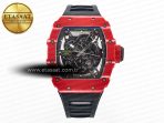 Richard Mille RM035 Red Carbon SONIC Best Edition Skeleton Dial on Black Rubber Strap Clone RMUL2 V2 - Görsel 3