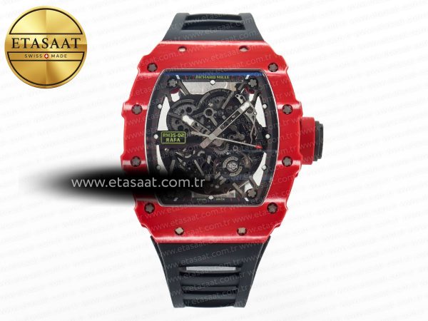 Richard Mille RM035 Kırmızı Karbon Sonic İskelet RMUL2 Eta Saat - Görsel 3 - 1:1 Süper Klon Saat