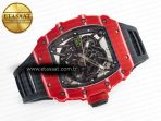 Richard Mille RM035 Red Carbon SONIC Best Edition Skeleton Dial on Black Rubber Strap Clone RMUL2 V2 - Görsel 7