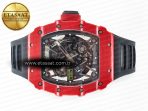 Richard Mille RM035 Red Carbon SONIC Best Edition Skeleton Dial on Black Rubber Strap Clone RMUL2 V2 - Görsel 8