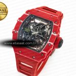 Richard Mille RM035 Red Carbon SONIC Best Edition Skeleton Dial on Red Rubber Strap Clone RMUL2 V2