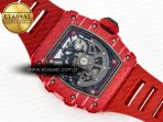 Richard Mille RM035 Red Carbon SONIC Best Edition Skeleton Dial on Red Rubber Strap Clone RMUL2 V2 - Görsel 18