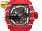 Richard Mille RM035 Red Carbon SONIC Best Edition Skeleton Dial on Red Rubber Strap Clone RMUL2 V2 - Görsel 4