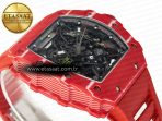 Richard Mille RM035 Red Carbon SONIC Best Edition Skeleton Dial on Red Rubber Strap Clone RMUL2 V2 - Görsel 5