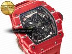 Richard Mille RM035 Red Carbon SONIC Best Edition Skeleton Dial on Red Rubber Strap Clone RMUL2 V2 - Görsel 7