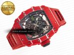 Richard Mille RM035 Red Carbon SONIC Best Edition Skeleton Dial on Red Rubber Strap Clone RMUL2 V2 - Görsel 8
