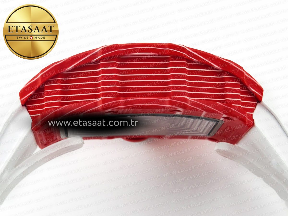 Richard Mille RM035 Red Carbon SONIC Best Edition Skeleton Dial on White Rubber Strap Clone RMUL2 V2 - Görsel 14