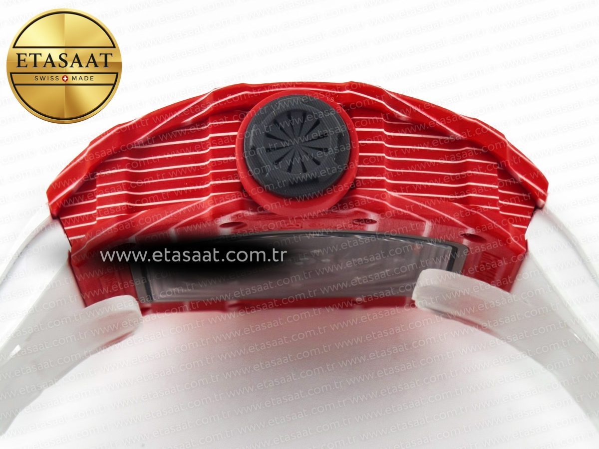 Richard Mille RM035 Red Carbon SONIC Best Edition Skeleton Dial on White Rubber Strap Clone RMUL2 V2 - Görsel 15