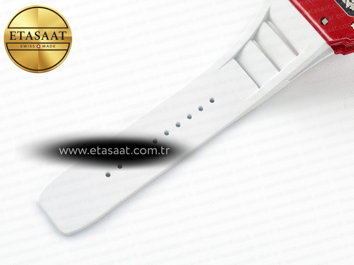 Richard Mille RM035 Red Carbon SONIC Best Edition Skeleton Dial on White Rubber Strap Clone RMUL2 V2 - Görsel 20