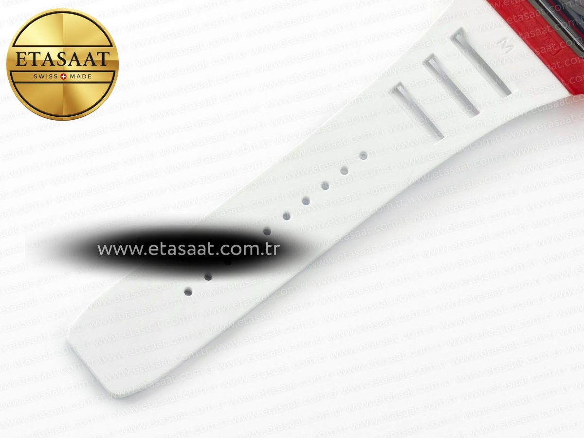 Richard Mille RM035 Red Carbon SONIC Best Edition Skeleton Dial on White Rubber Strap Clone RMUL2 V2 - Görsel 21
