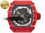 Richard Mille RM035 Red Carbon SONIC Best Edition Skeleton Dial on White Rubber Strap Clone RMUL2 V2 - Görsel 4