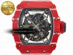 Richard Mille RM035 Red Carbon SONIC Best Edition Skeleton Dial on White Rubber Strap Clone RMUL2 V2 - Görsel 4