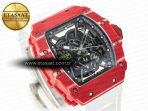 Richard Mille RM035 Red Carbon SONIC Best Edition Skeleton Dial on White Rubber Strap Clone RMUL2 V2 - Görsel 5