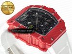 Richard Mille RM035 Red Carbon SONIC Best Edition Skeleton Dial on White Rubber Strap Clone RMUL2 V2 - Görsel 7