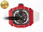 Richard Mille RM035 Red Carbon SONIC Best Edition Skeleton Dial on White Rubber Strap Clone RMUL2 V2 - Görsel 9
