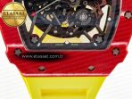 Richard Mille RM035 Red Carbon SONIC Best Edition Skeleton Dial on Yellow Rubber Strap Clone RMUL2 V2 - Görsel 10