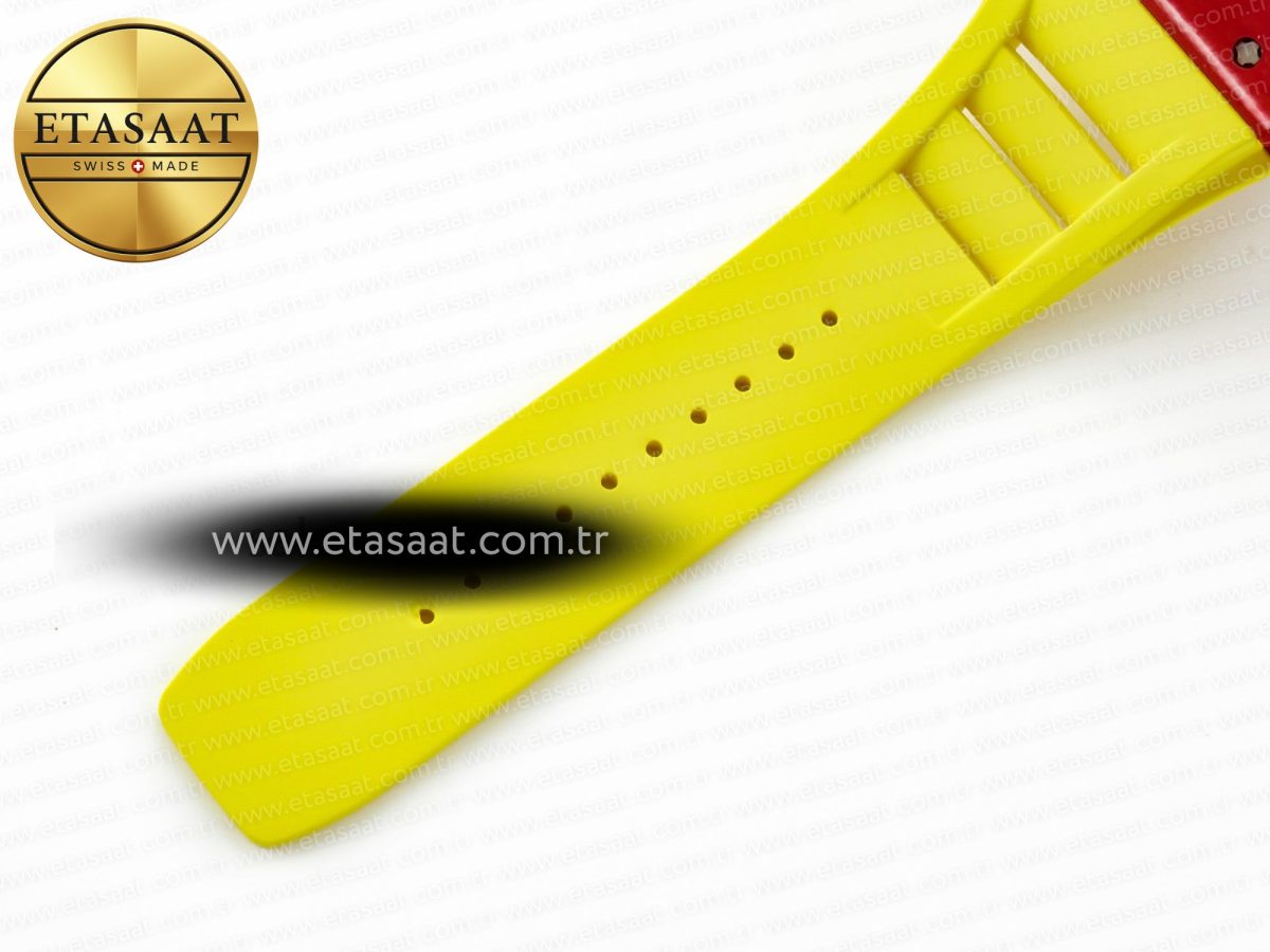 Richard Mille RM035 Red Carbon SONIC Best Edition Skeleton Dial on Yellow Rubber Strap Clone RMUL2 V2 - Görsel 21