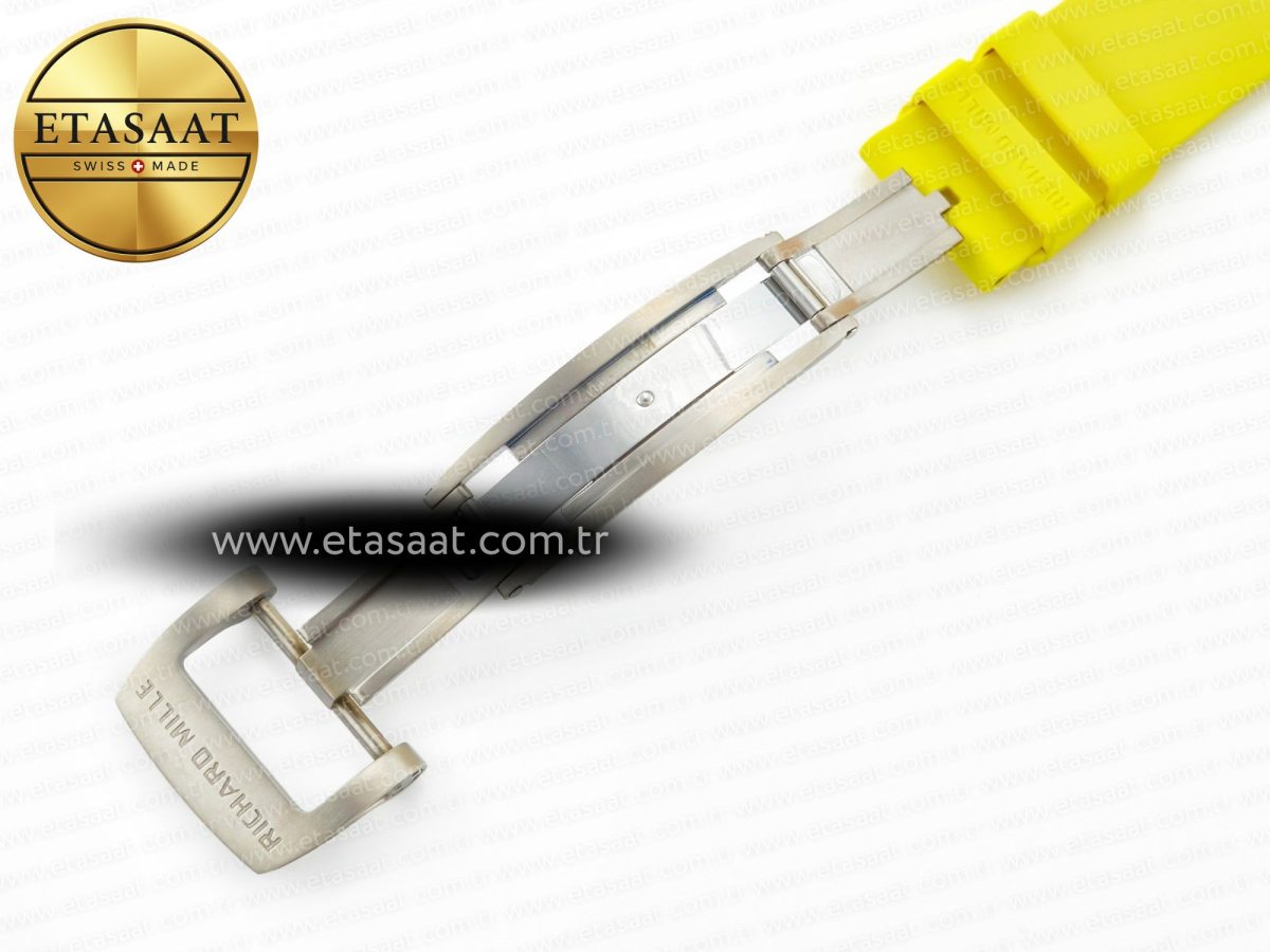 Richard Mille RM035 Red Carbon SONIC Best Edition Skeleton Dial on Yellow Rubber Strap Clone RMUL2 V2 - Görsel 25