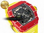 Richard Mille RM035 Red Carbon SONIC Best Edition Skeleton Dial on Yellow Rubber Strap Clone RMUL2 V2 - Görsel 5