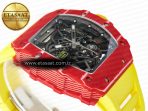 Richard Mille RM035 Red Carbon SONIC Best Edition Skeleton Dial on Yellow Rubber Strap Clone RMUL2 V2 - Görsel 7