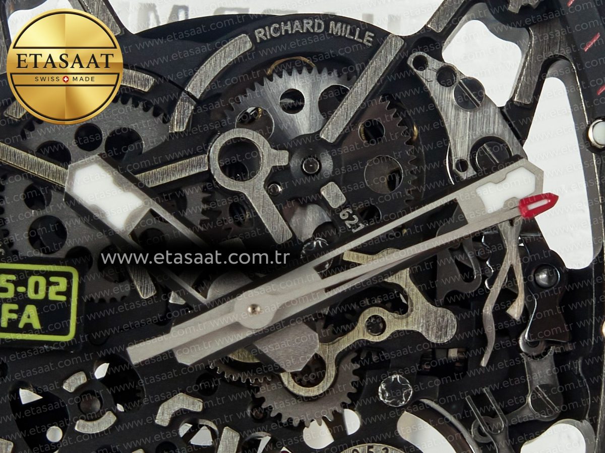 Richard Mille RM035 TRANSPARENT SONIC Best Edition Skeleton Dial on White Rubber Strap Clone RMUL2 V2 - Görsel 15