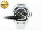 Richard Mille RM035 TRANSPARENT SONIC Best Edition Skeleton Dial on White Rubber Strap Clone RMUL2 V2 - Görsel 3