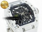 Richard Mille RM035 TRANSPARENT SONIC Best Edition Skeleton Dial on White Rubber Strap Clone RMUL2 V2 - Görsel 5