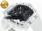 Richard Mille RM035 TRANSPARENT SONIC Best Edition Skeleton Dial on White Rubber Strap Clone RMUL2 V2 - Görsel 7