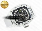 Richard Mille RM035 TRANSPARENT SONIC Best Edition Skeleton Dial on White Rubber Strap Clone RMUL2 V2 - Görsel 8