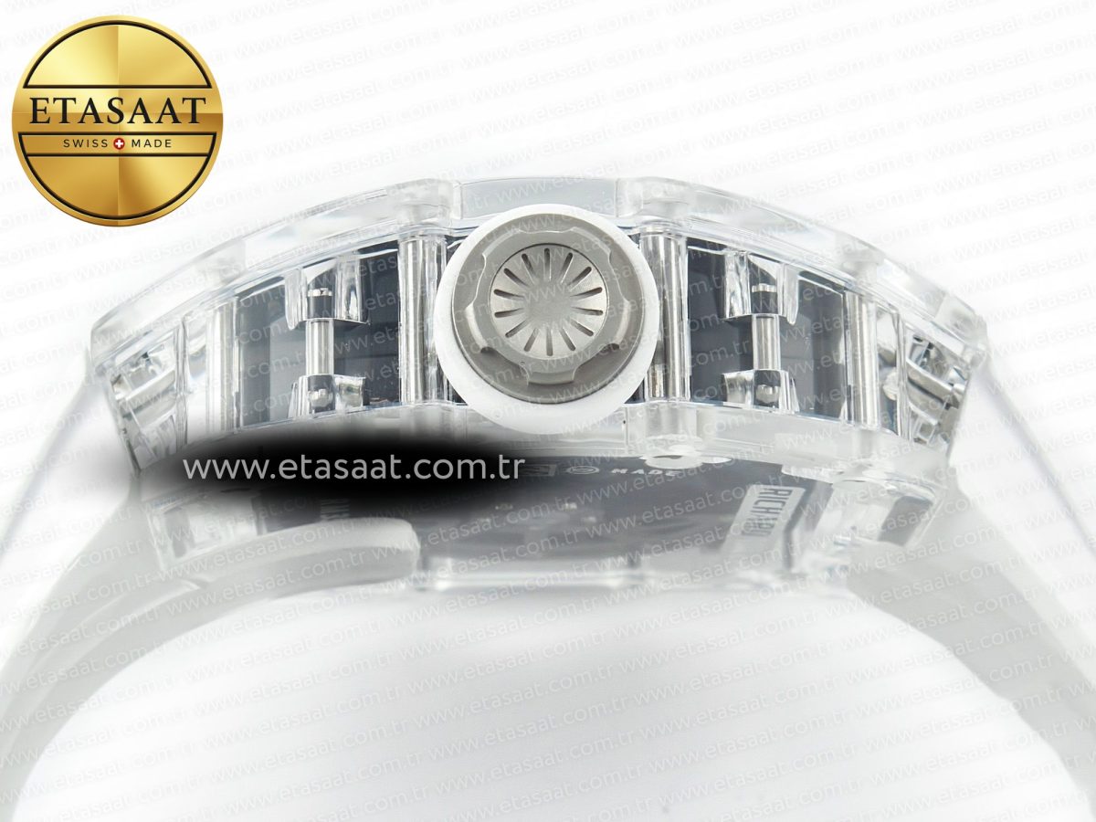 Richard Mille RM035 TRANSPARENT SONIC Best Edition Skeleton Dial on White Rubber Strap Clone RMUL2 V2 - Görsel 9