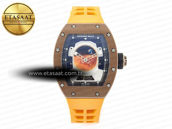 Richard Mille RM052-05 Kahve Seramik Karbon Kasa Tourbillon Eta Saat - Görsel 3 - 1:1 Süper Klon Saat