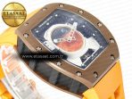 Richard Mille RM052-05 Brown Ceramic Bezel Carbon Case YSF Best Edition Skeleton Dial on Orange Rubber Strap Tourbillon - Görsel 7