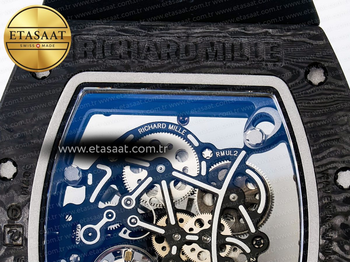 Richard Mille RM055 NTPT UOKF 1:1 Best Edition Black Inner Bezel Black Crown on Black Rubber Strap RMUL2 Super Clone - Görsel 18