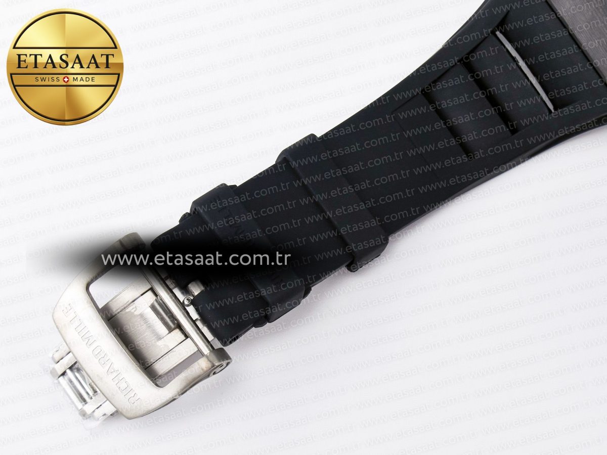 Richard Mille RM055 NTPT UOKF 1:1 Best Edition Black Inner Bezel Black Crown on Black Rubber Strap RMUL2 Super Clone - Görsel 21