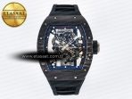 Richard Mille RM055 NTPT UOKF 1:1 Best Edition Black Inner Bezel Black Crown on Black Rubber Strap RMUL2 Super Clone - Görsel 3