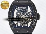 Richard Mille RM055 NTPT UOKF 1:1 Best Edition Black Inner Bezel Black Crown on Black Rubber Strap RMUL2 Super Clone - Görsel 4