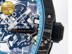 Richard Mille RM055 NTPT UOKF 1:1 Best Edition Blue Inner Bezel Black Crown on Black Rubber Strap RMUL2 Super Clone - Görsel 11