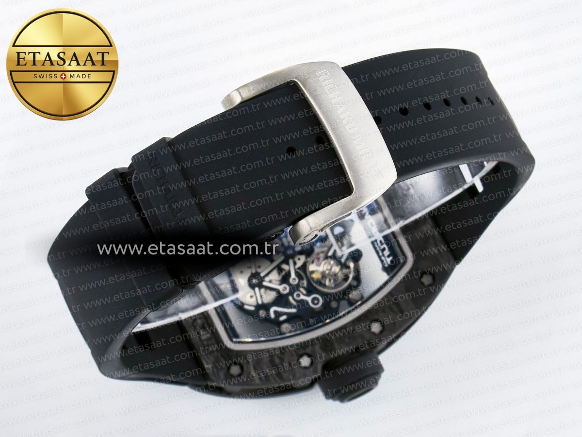 Richard Mille RM055 NTPT UOKF 1:1 Best Edition Blue Inner Bezel Black Crown on Black Rubber Strap RMUL2 Super Clone - Görsel 15