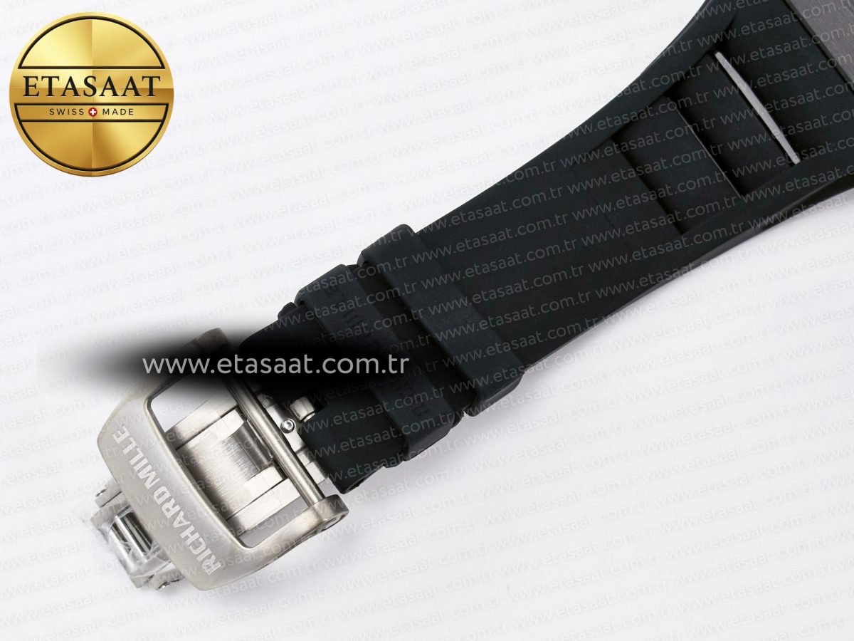 Richard Mille RM055 NTPT UOKF 1:1 Best Edition Blue Inner Bezel Black Crown on Black Rubber Strap RMUL2 Super Clone - Görsel 21