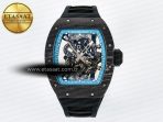 Richard Mille RM055 NTPT UOKF 1:1 Best Edition Blue Inner Bezel Black Crown on Black Rubber Strap RMUL2 Super Clone - Görsel 3