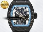Richard Mille RM055 NTPT UOKF 1:1 Best Edition Blue Inner Bezel Black Crown on Black Rubber Strap RMUL2 Super Clone - Görsel 4