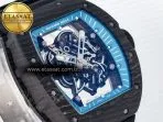 Richard Mille RM055 NTPT UOKF 1:1 Best Edition Blue Inner Bezel Black Crown on Black Rubber Strap RMUL2 Super Clone - Görsel 5