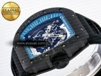 Richard Mille RM055 NTPT UOKF 1:1 Best Edition Blue Inner Bezel Black Crown on Black Rubber Strap RMUL2 Super Clone - Görsel 6