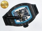 Richard Mille RM055 NTPT UOKF 1:1 Best Edition Blue Inner Bezel Black Crown on Black Rubber Strap RMUL2 Super Clone - Görsel 8