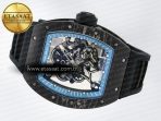 Richard Mille RM055 NTPT UOKF 1:1 Best Edition Blue Inner Bezel Black Crown on Black Rubber Strap RMUL2 Super Clone - Görsel 9