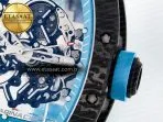 Richard Mille RM055 NTPT UOKF 1:1 Best Edition Blue Inner Bezel Black Crown on Blue Rubber Strap RMUL2 Super Clone - Görsel 11