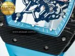 Richard Mille RM055 NTPT UOKF 1:1 Best Edition Blue Inner Bezel Black Crown on Blue Rubber Strap RMUL2 Super Clone - Görsel 12